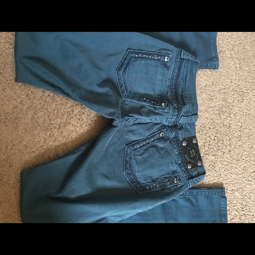 Teal Miss Me Skinny 27/33