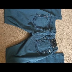 Teal Miss Me Skinny 27/33