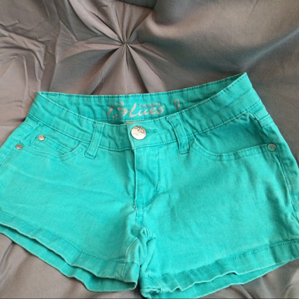 Aqua jean shorts