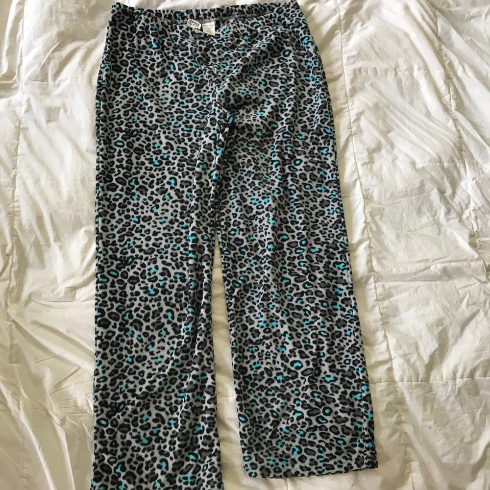 Leopard print fleece pants
