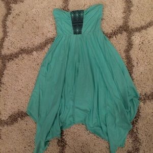 NWOT Roxy aqua blue strapless dress