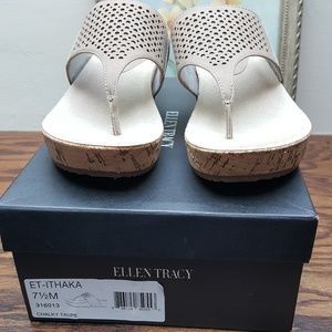 Taupe colored sandals used