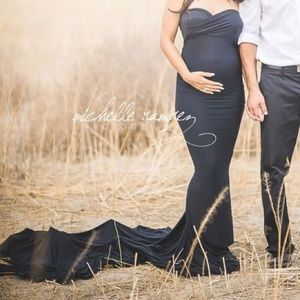 Black Maternity Dress With Long Train