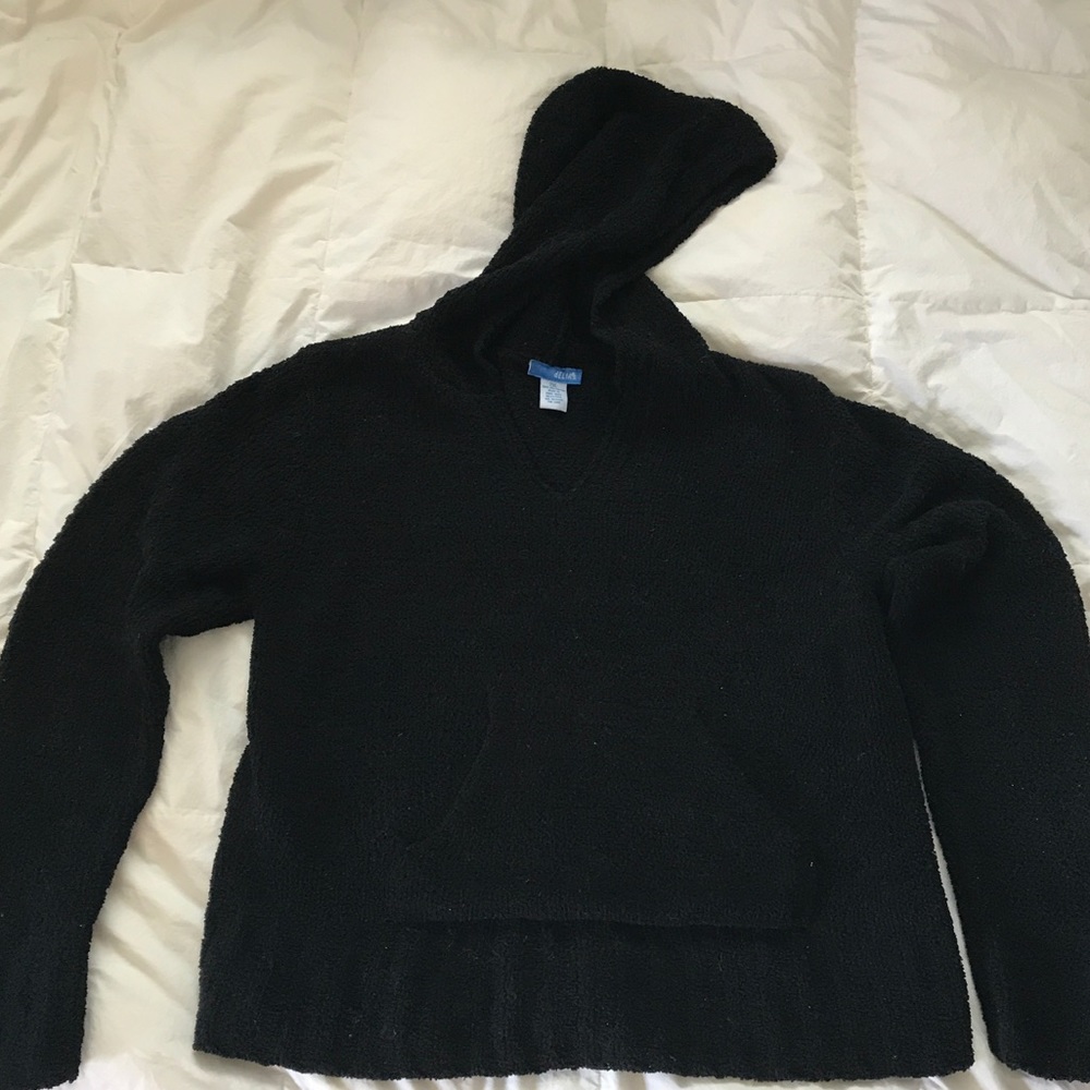 Black hooded sweater