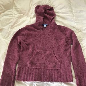 Mauve pullover hooded sweater