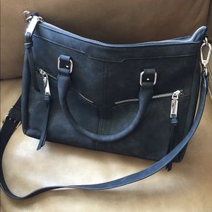 NWOT Large Violet Ray Crossbody Faux Suede Bag