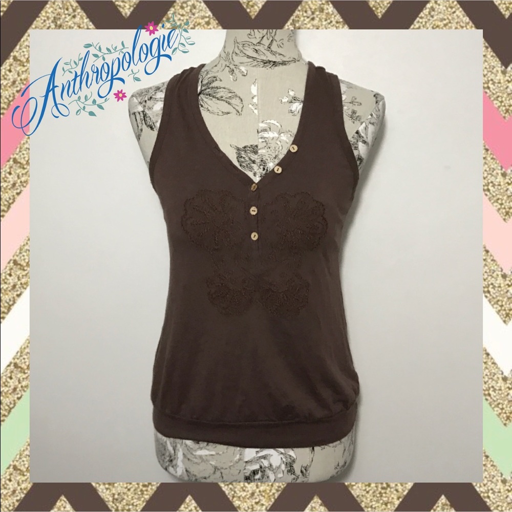 ~Anthro C Keer 'Rock Cress' Racerback Button Tank~