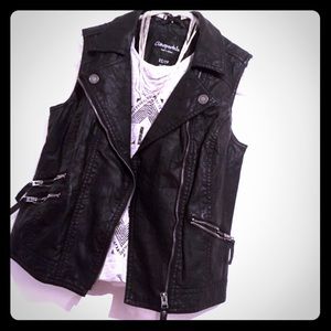aeropostale fake leather vest
