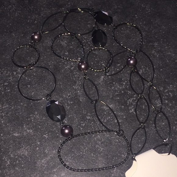 Long Metallic Fashion Necklace - Picture 3 of 4