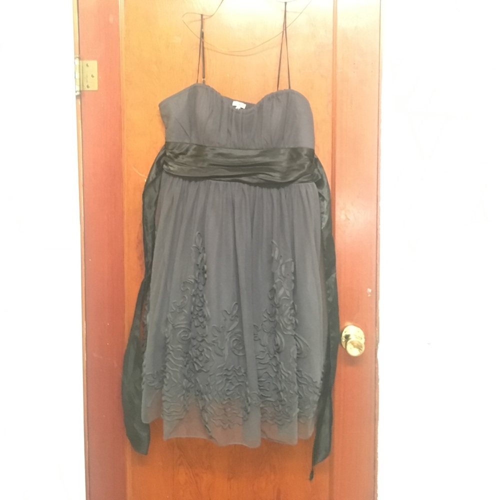 Black poofy floral dress