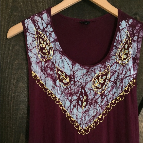 Tie dye embroidered flowy sundress - Picture 3 of 5
