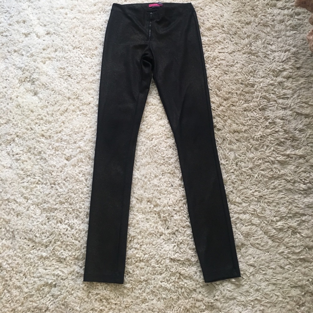 ALICE & OLIVIA black leggings with hint of gold