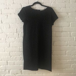 Loft black patterned shift dress