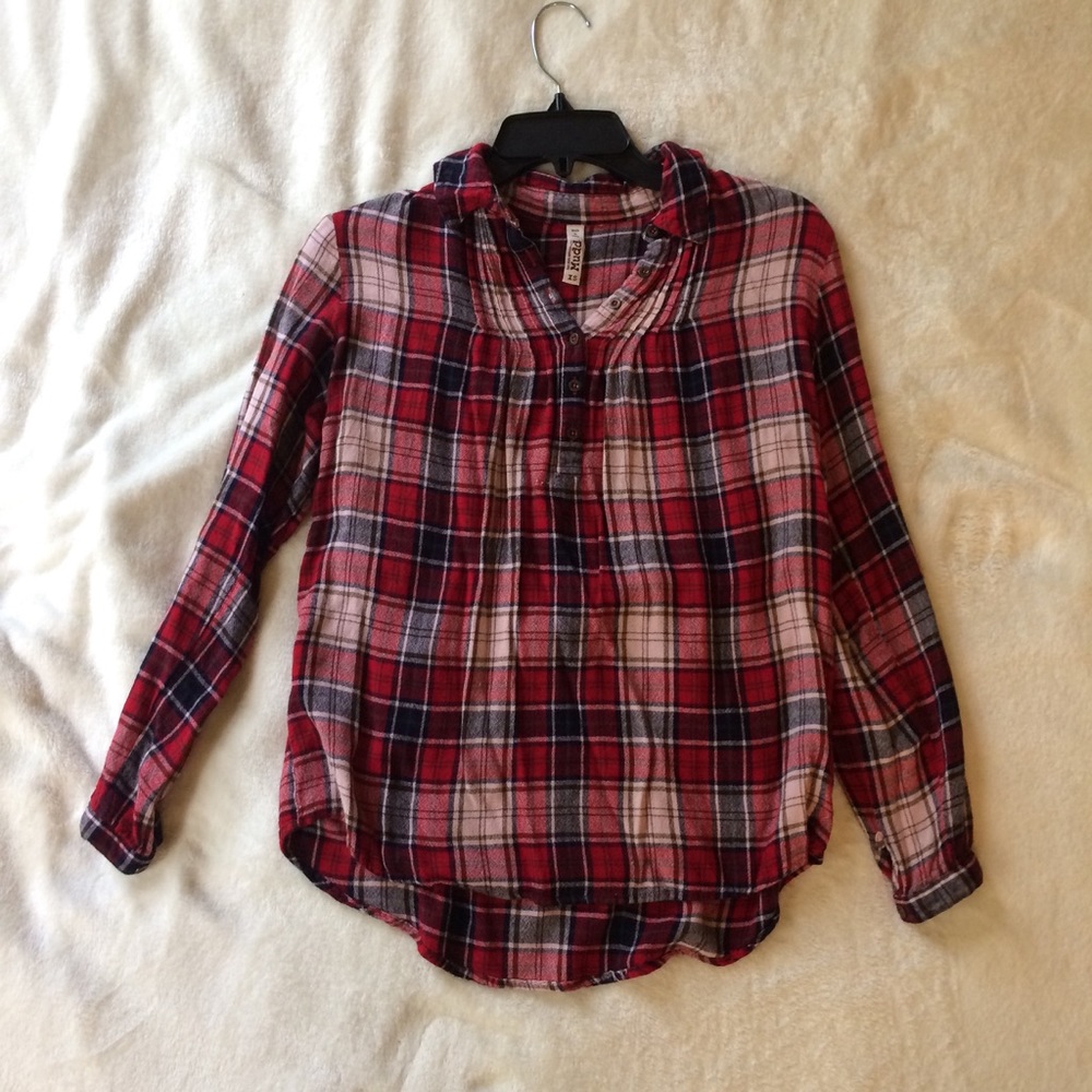 Red, White, and Blue Flannel Shirt