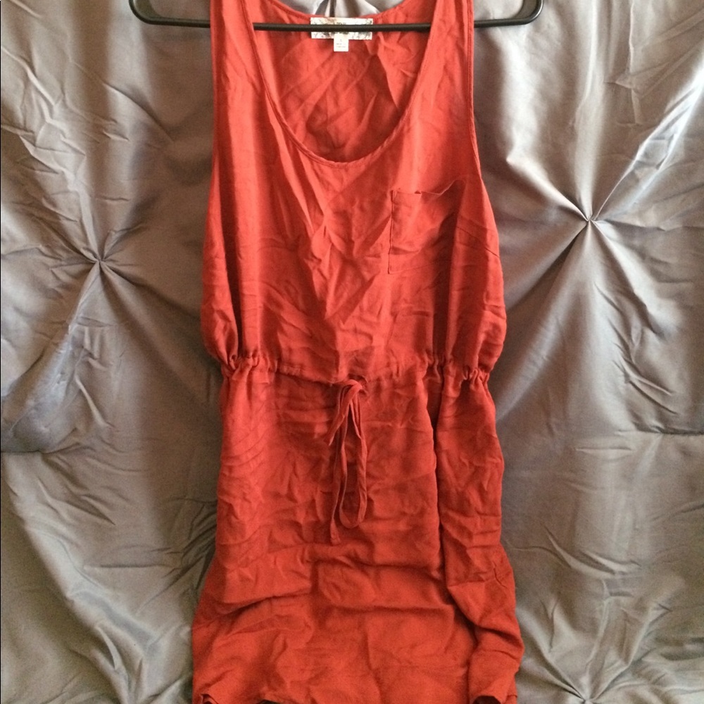 Red-orange casual dress