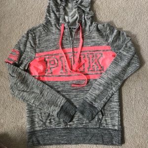 Vs pink hoodie/ half zip