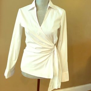 Stunning white wrap shirt!
