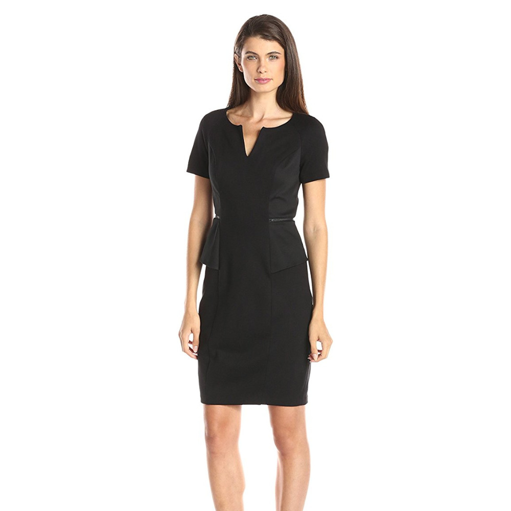 NWT NYDJ Bridget Peplum dress, black, size 4