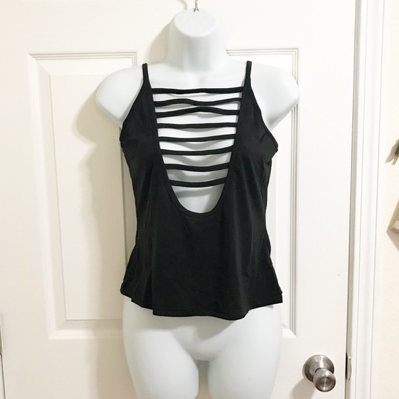 LAST1//black ladder tank top - Picture 2 of 2