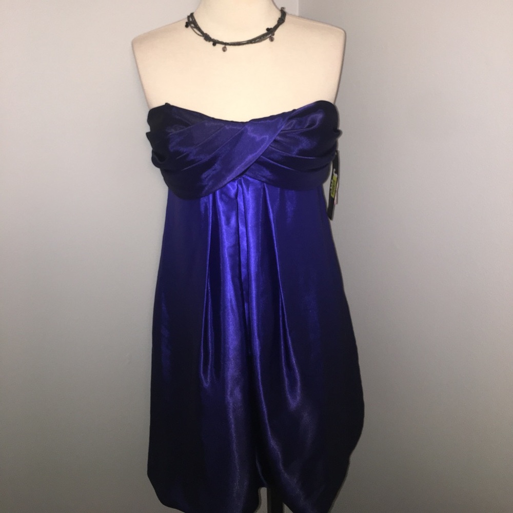 NWT ombré blue formal dress with ruched detail!
