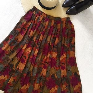 Alfred Dunner Fall Colors Pleated A-line Midi