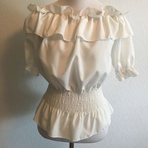 white puffy ruffle blouse ☁️