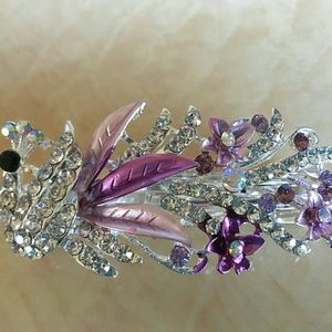 Peacock hair barrette