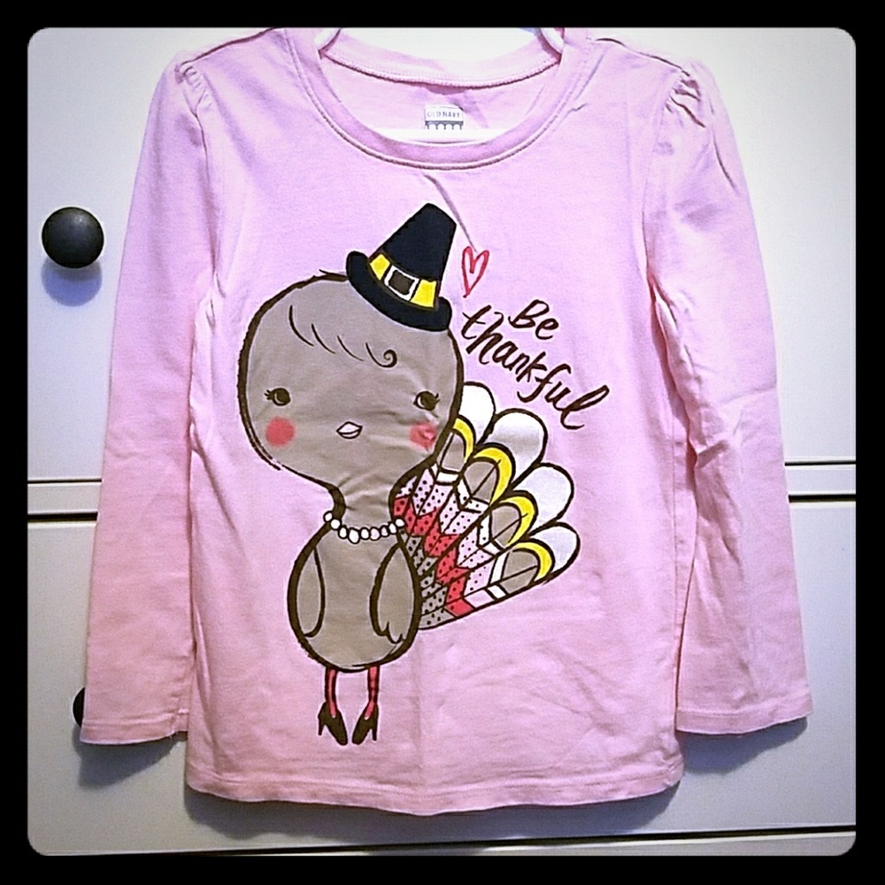 Girls Thanksgiving long sleeve tee