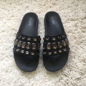 ALDO slip on jeweled sandals