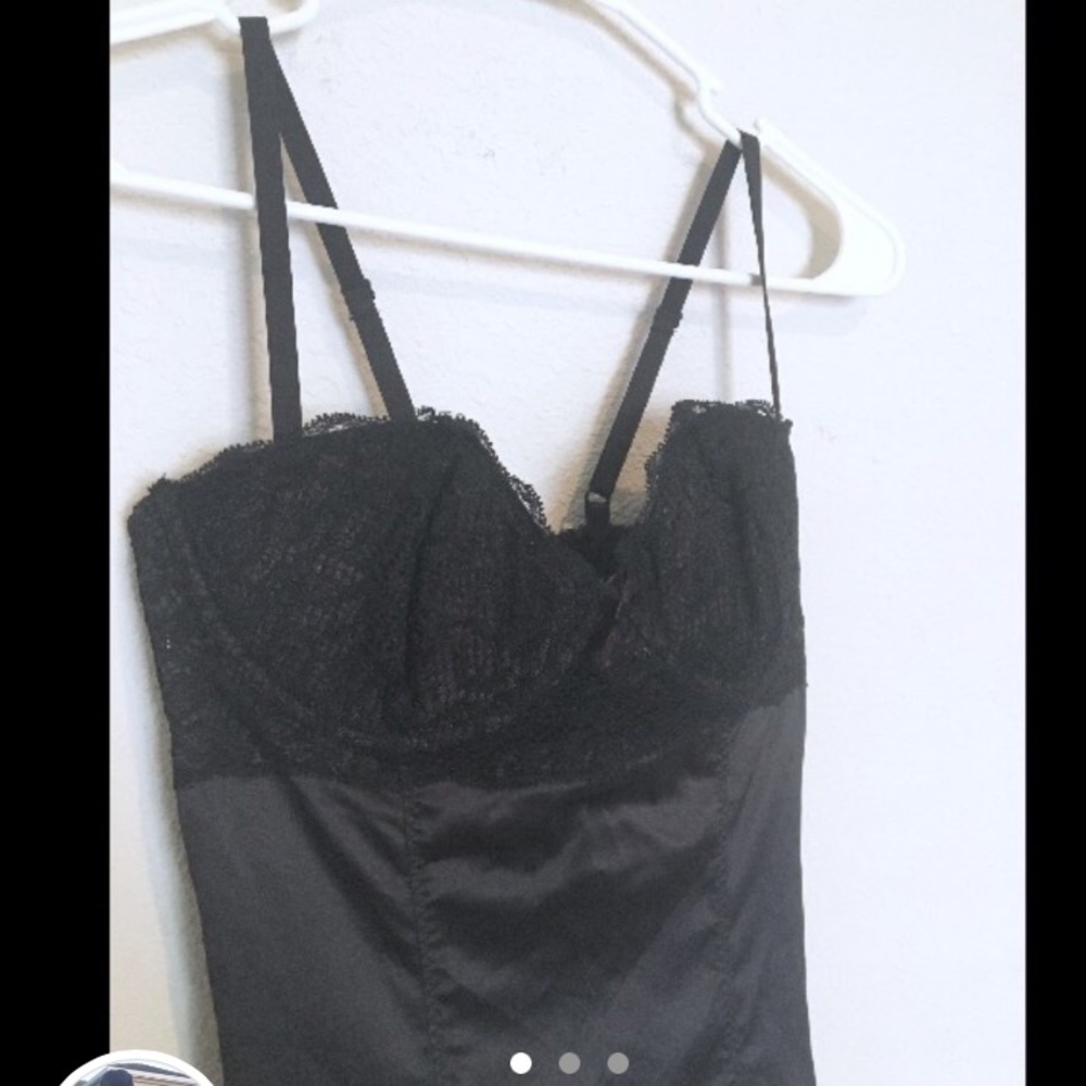 all black lace up lingerie one piece