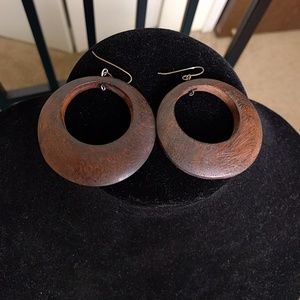 Wooden hoop earrings