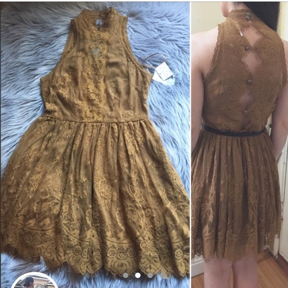 NWT Free People golden honey bohemian dress! - Picture 2 of 3