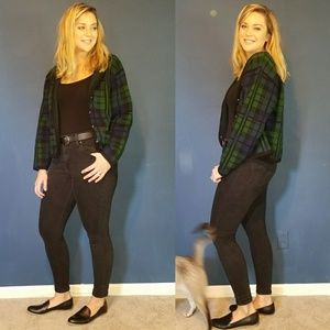 real vintage plaid sweater cardigan