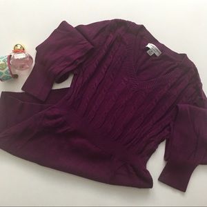 Liz Lange Maternity Purple V-Neck Sweater XSmall