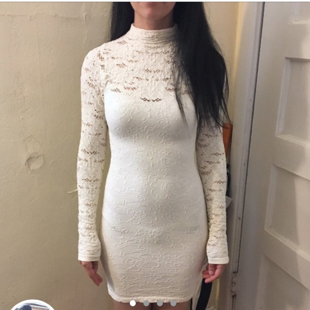 NWOT free people stretchy white lace dress!