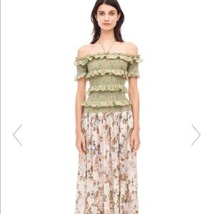 Rebecca Taylor Off Shoulder Print Dress