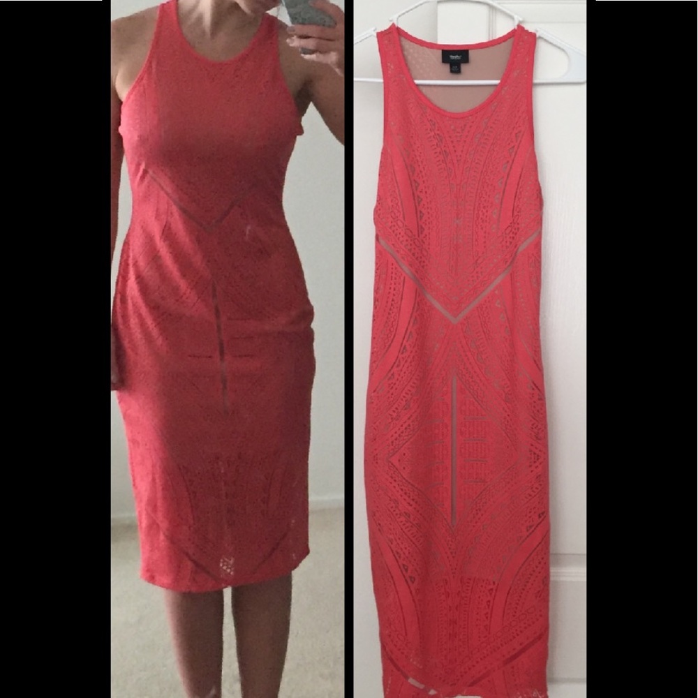 Orange fitted summer dress