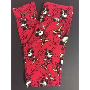 LuLaRoe OS Minnie Mouse Black Red White Leggings