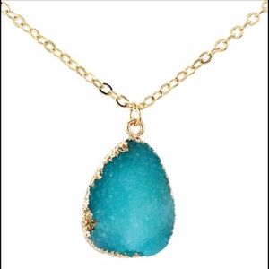 Jewelry - Blue Raw Druze Necklace Jewelry - Blue Raw Druze Necklace