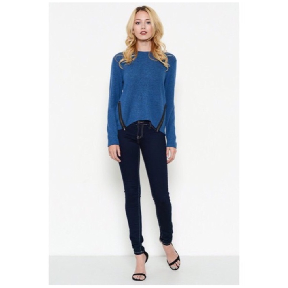 Indigo Zipper Sweater - Picture 2 of 5