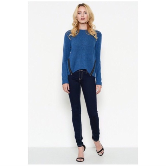 Indigo Zipper Sweater - Picture 2 of 5