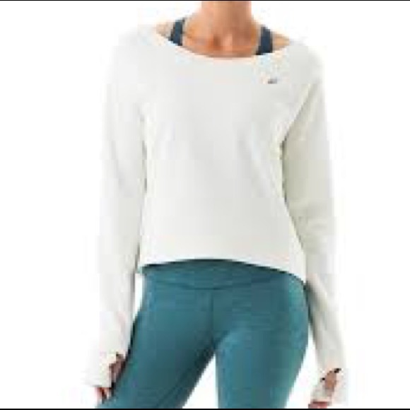 New w tags Aasics crop fleece size S gray - Picture 1 of 5