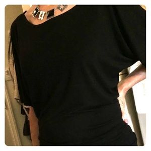Black top w/butterfly type sleeve size small