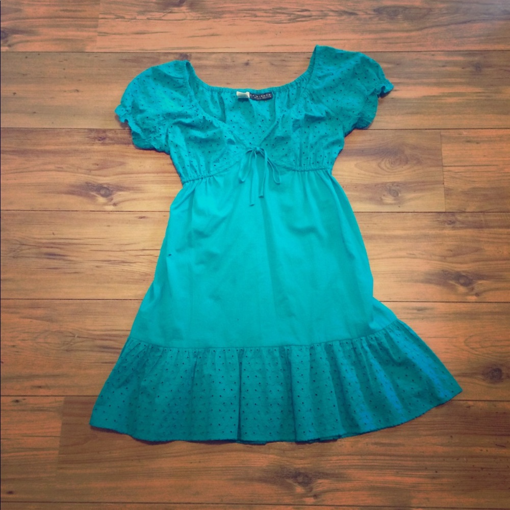 Adorable eyelit blue dress