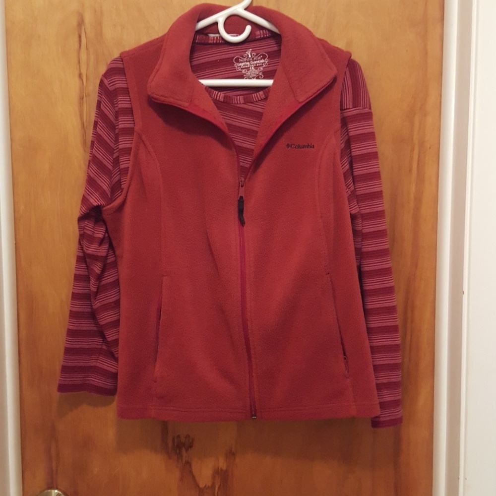 Columbia fleece vest and northcrest shirt
