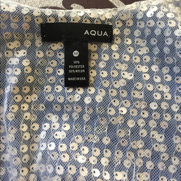 AQUA blue sexy Blouse size M - Picture 3 of 3