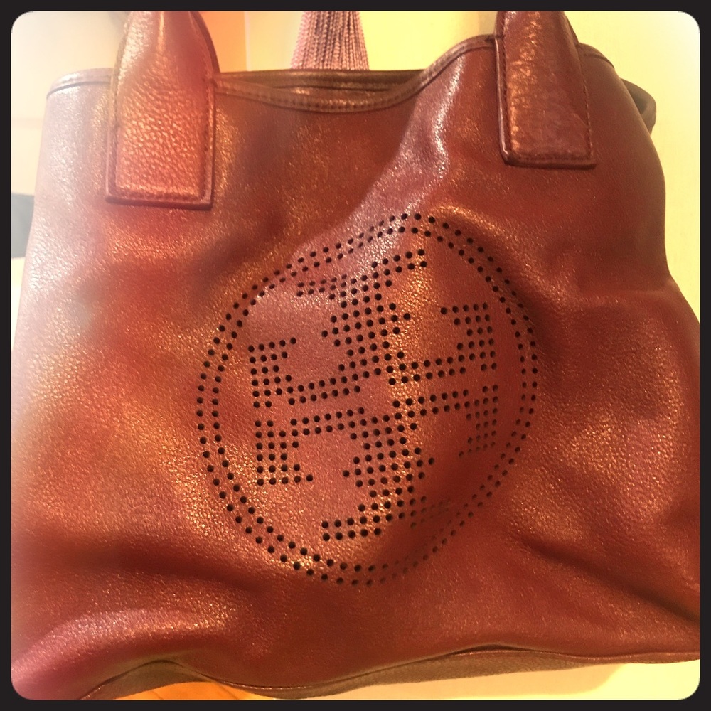 Tory Burch Leather Handbag (Wine)