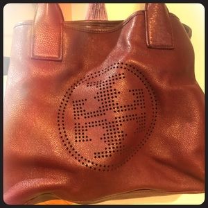 Tory Burch Leather Handbag (Wine)