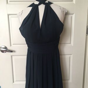 Chiffon bridesmaid dress - dark blue
