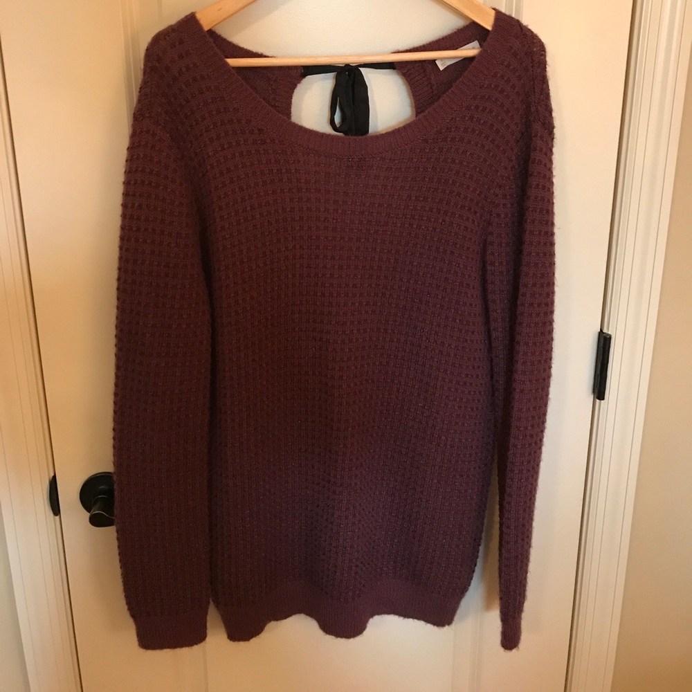 Chunky sweater with open back!